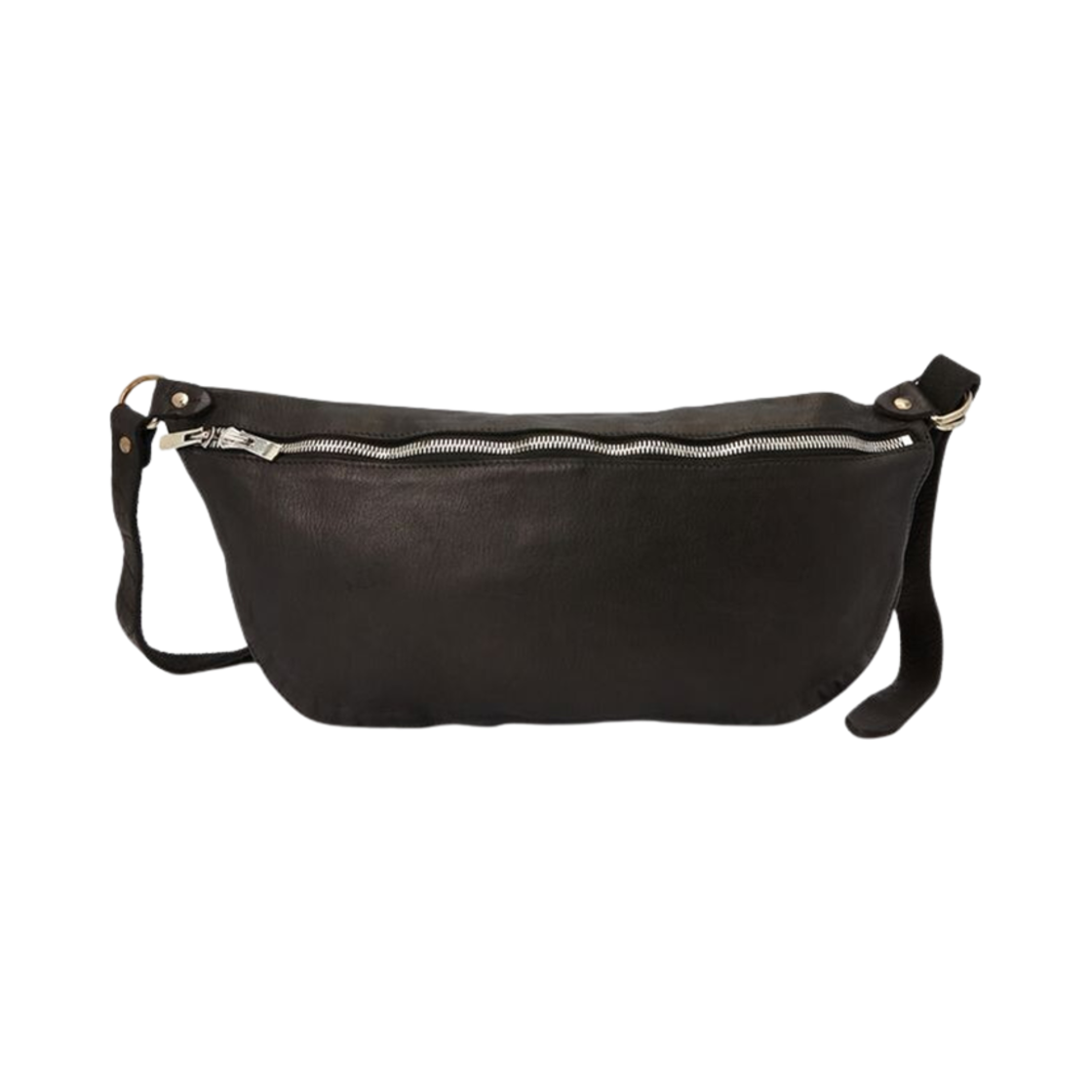 구이디 소프트 홀스 풀 그레인 레더 벨트백 블랙(Guidi Soft Horse Full Grain Leather Belt Bag Black)