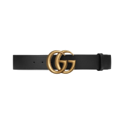 (W) Gucci 2015 Re-Edition Wide Leather Belt Black