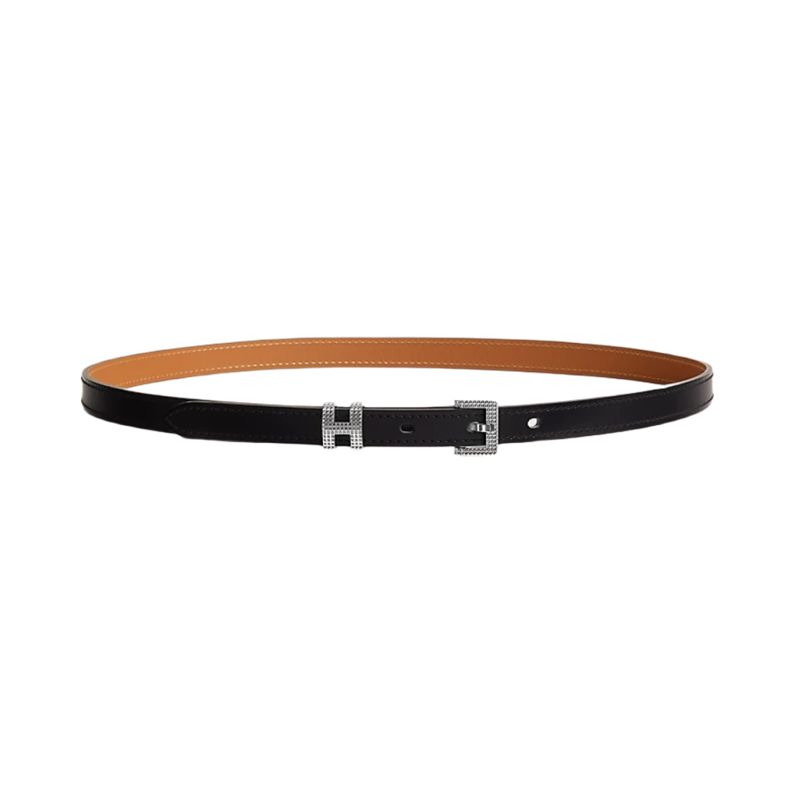(W) 에르메스 팝아슈 길로쉬 15 벨트 & 팔라듐 누아((W) Hermes Pop H Guillochee 15 Belt & Palladium Noir) - 1