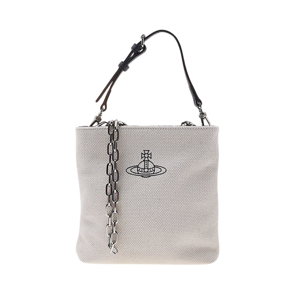 43030096-W00IJ-D404 Vivienne Westwood Canvas Square Crossbody Bag Beige