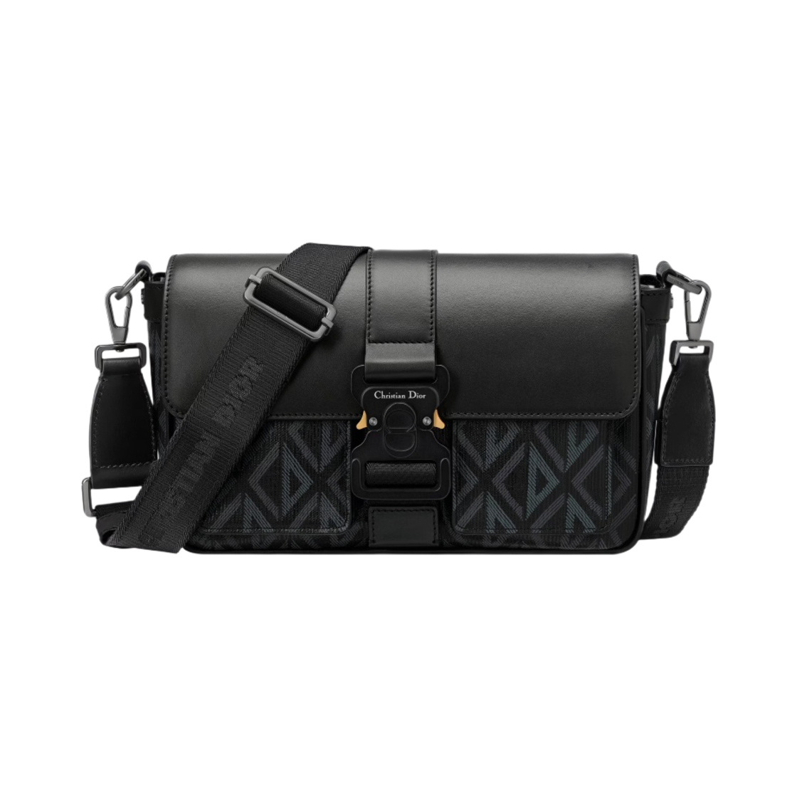 디올 힛 더 로드 백 스트랩 CD 다이아몬드 캔버스 스무스 카프스킨 블랙(Dior Hit The Road Bag Strap CD Diamond Canvas Smooth Calfskin Black) - 1