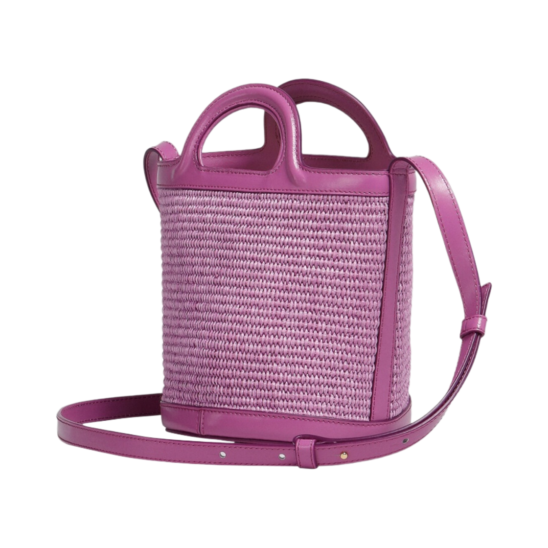 마르니 레더 & 라피아 트로피칼리아 스몰 버킷백 라이트 라일락(Marni Leather & Raffia Tropicalia Small Bucket Bag Light Lilac) - 3