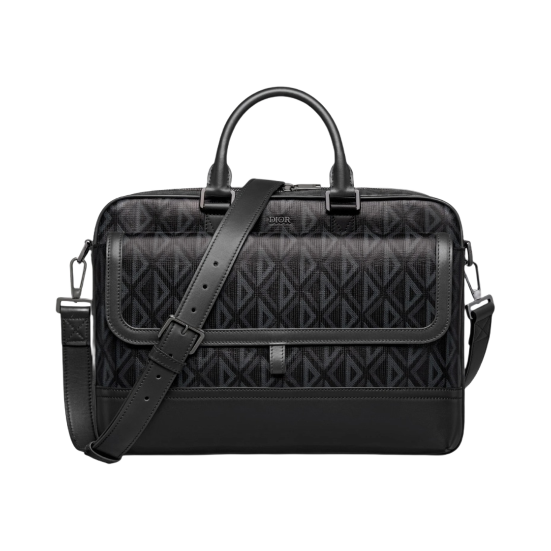 디올 힛 더 로드 브리프케이스 CD 다이아몬드 캔버스 스무스 카프스킨 블랙(Dior Hit The Road Briefcase CD Diamond Canvas Smooth Calfskin Black) - 1