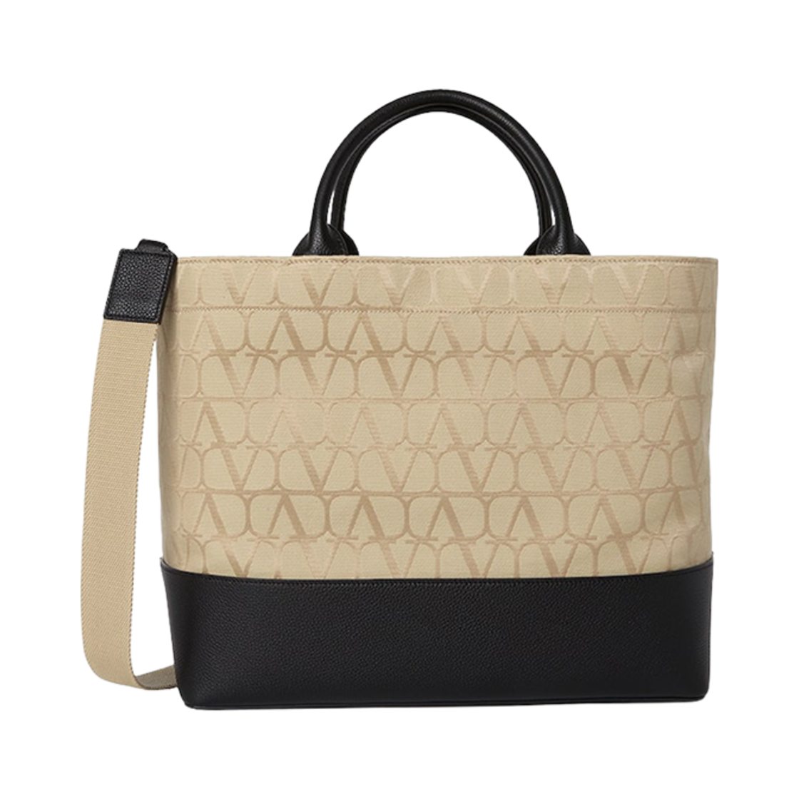 B0C55HND716 Valentino Toile Iconographe Tote Bag Beige Black