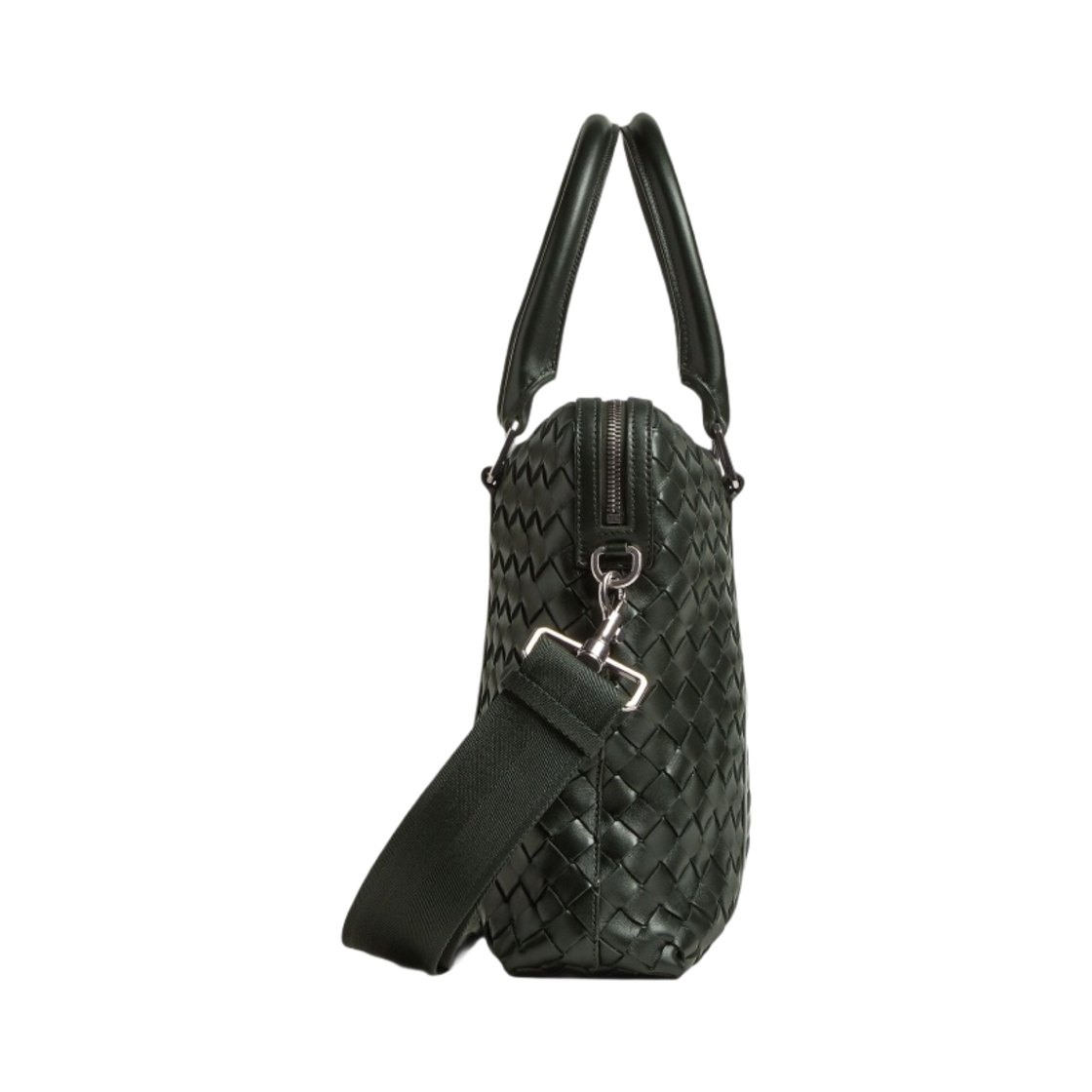 보테가 베네타 슬림 인트레치아토 브리프케이스 다크 그린(Bottega Veneta Slim Intrecciato Briefcase Dark Green) - 2