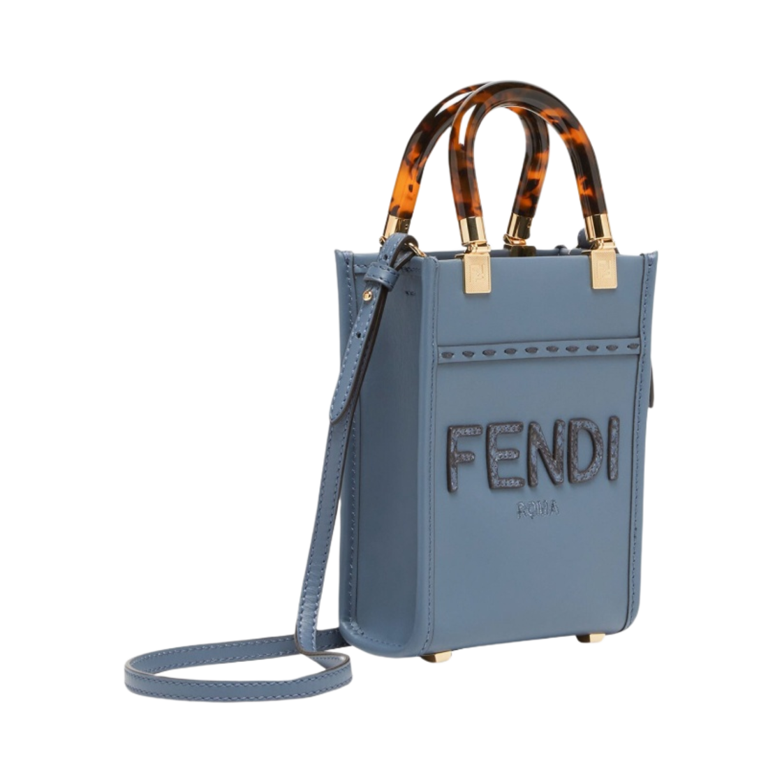 펜디 선샤인 미니 레더 엘라프 쇼퍼백 블루(Fendi Sunshine Mini Leather Elaphe Shopper Bag Blue) - 2