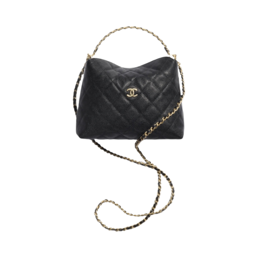 Chanel Clutch with Chain Grained Shiny Calfskin & Gold Black