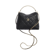 Chanel Clutch with Chain Grained Shiny Calfskin & Gold Black