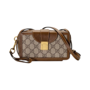 Gucci GG Clasp Closure Mini Bag Beige Ebony