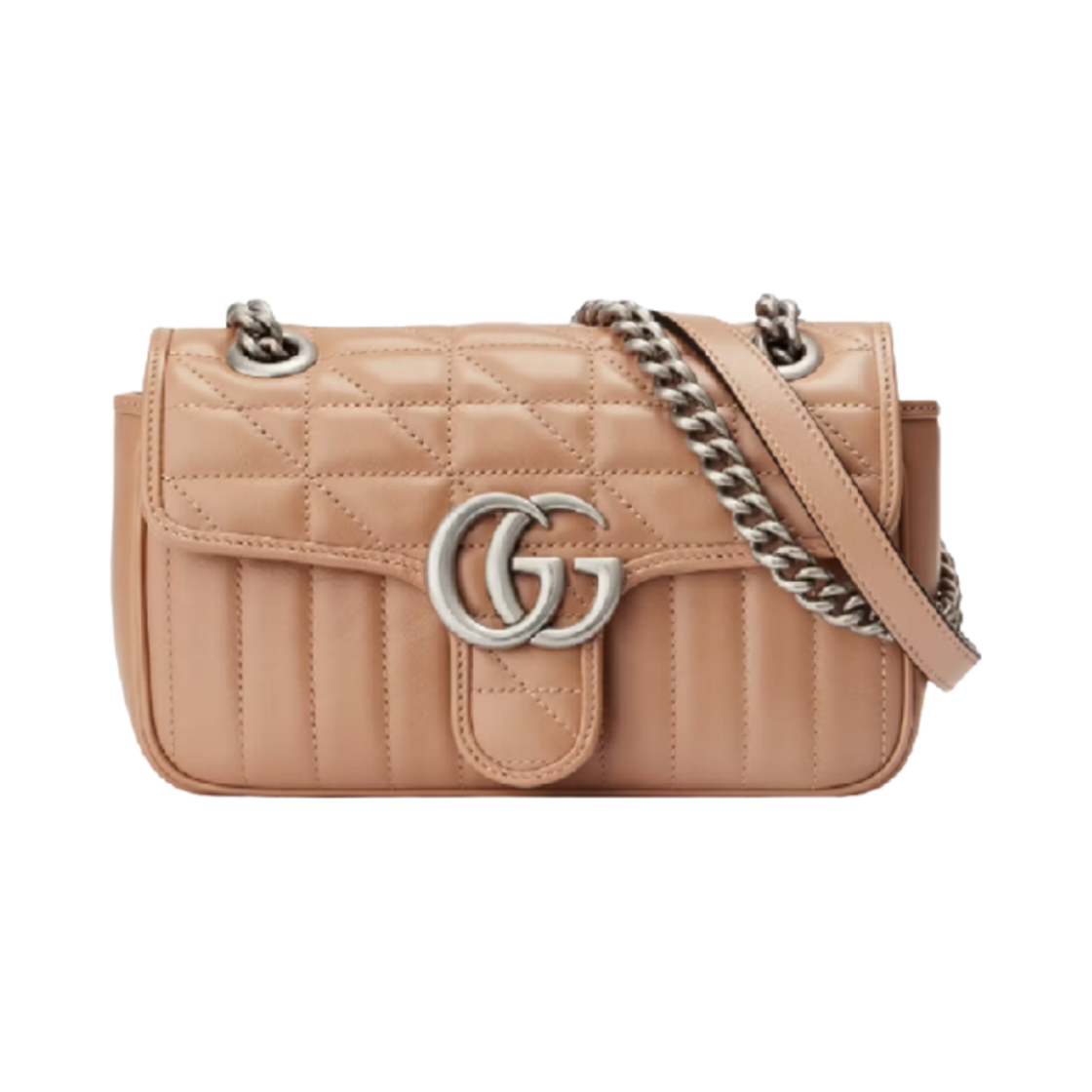 446744-UM8AN-2754 Gucci GG Marmont Matelasse Mini Shoulder Bag Rose Beige
