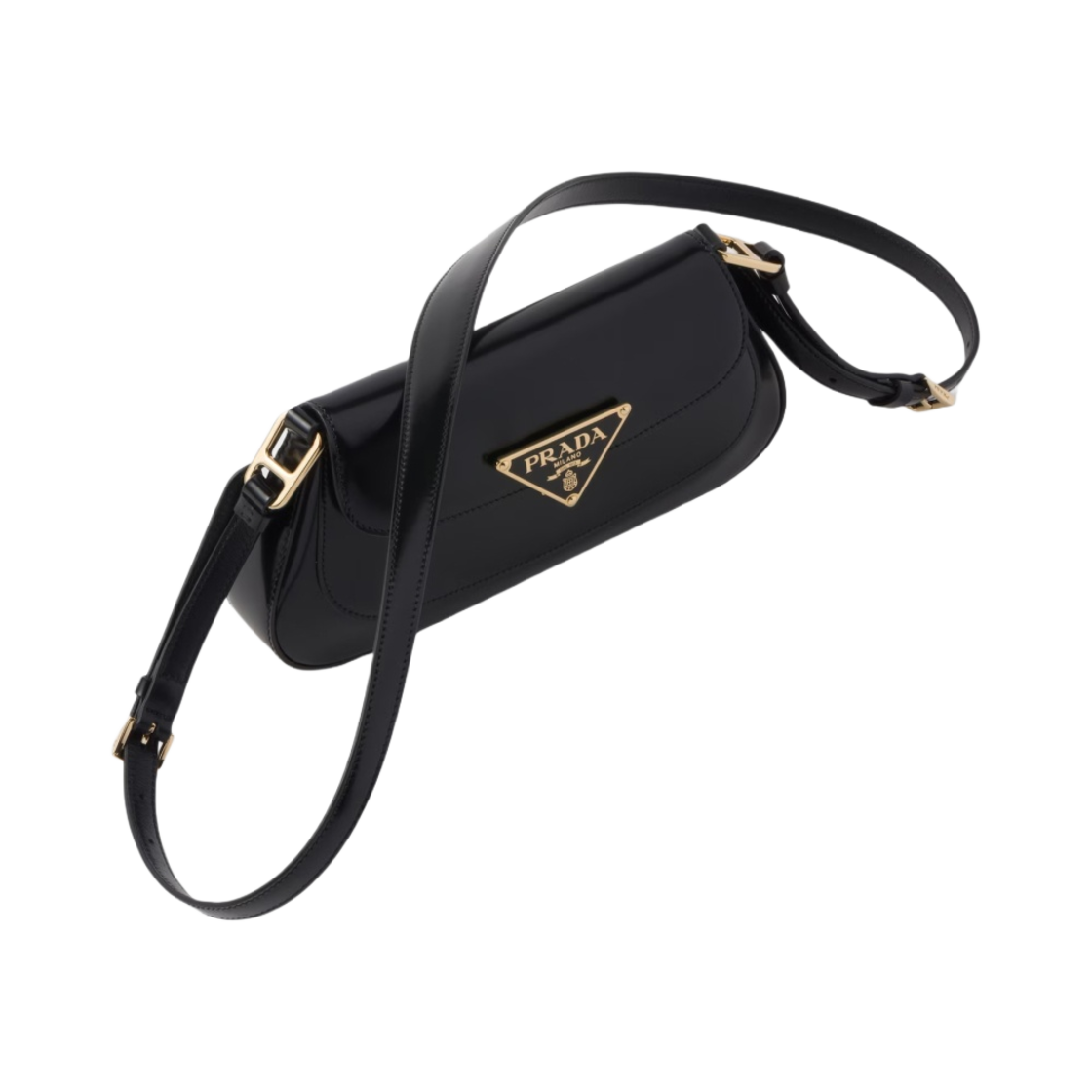 프라다 브러쉬드 레더 숄더백 블랙(Prada Brushed Leather Shoulder Bag Black) - 2