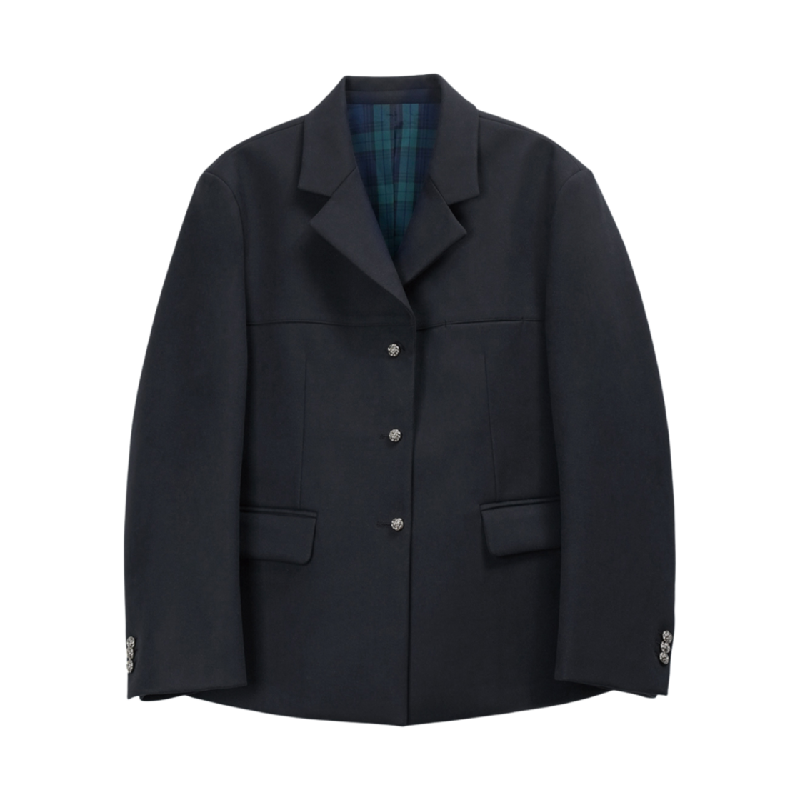 에스티유 우먼즈 3버튼 블레이져 네이비