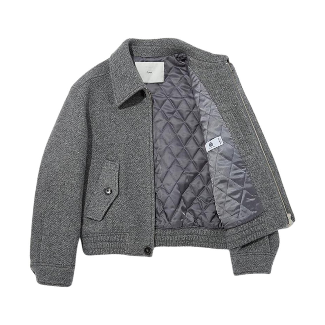 던스트 텍스쳐드 칼라 울 블루종 다이애그널 그레이(Dunst Textured Collar Wool Blouson Diagonal Grey) - 3