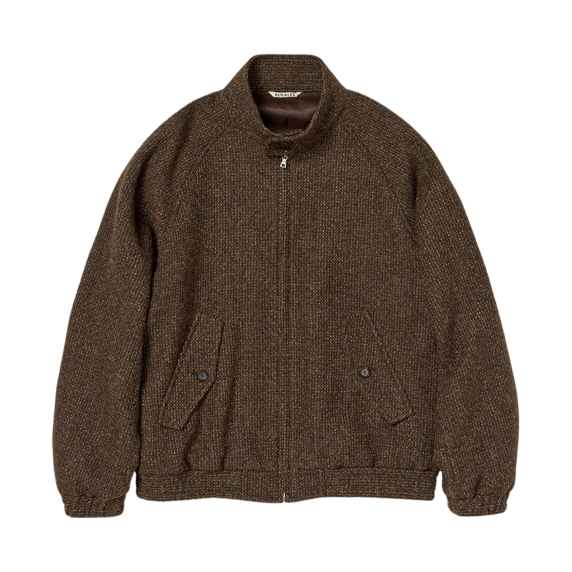 오라리 라마 셰틀랜드 울 트위드 집업 블루종 브라운 트위드(Auralee Lama Shetland Wool Tweed Zip Blouson Brown Tweed)