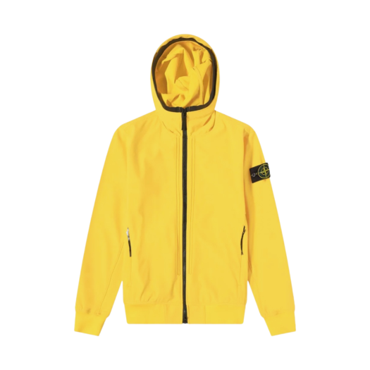 Stone Island 40427 Light Soft Shell Hooded Blouson Yellow - 22SS