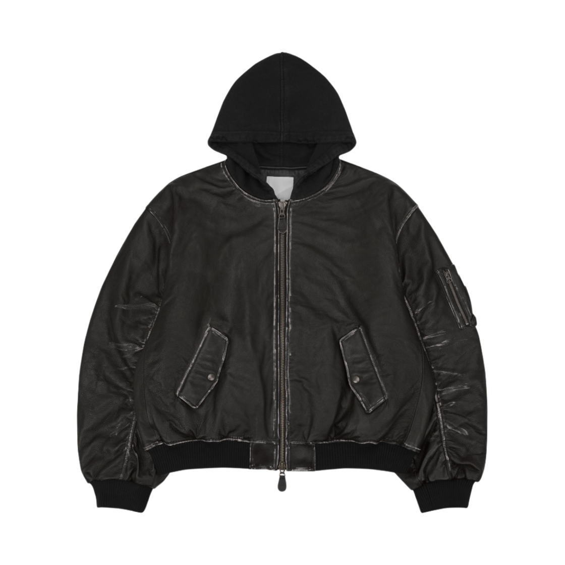 언더마이카 부록 빈티지 카우하이드 오버사이즈 봄버 앤티크 브론즈 - 23FW