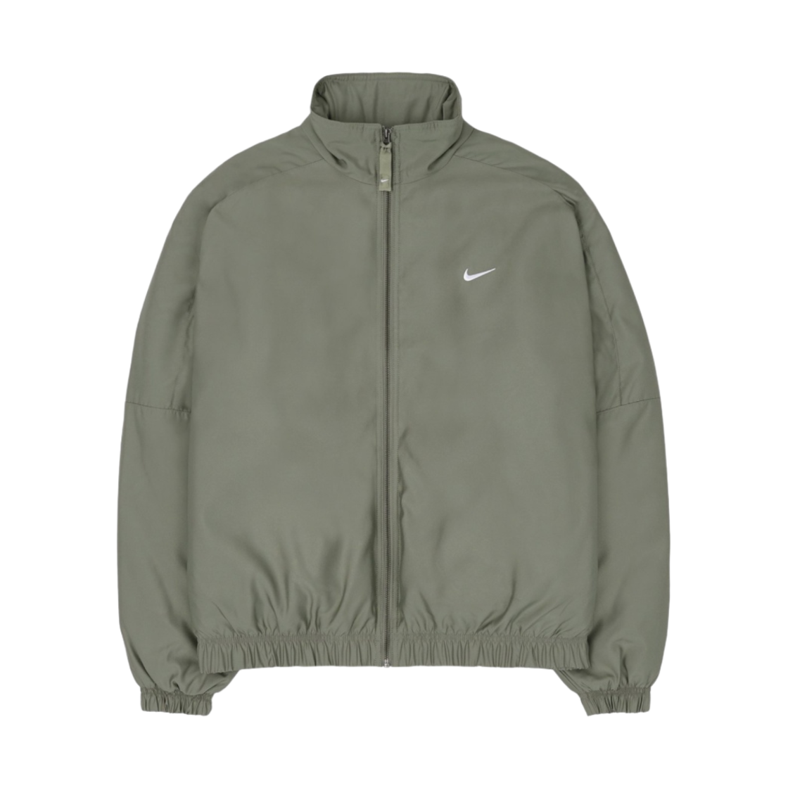 나이키 NRG 솔로 스우시 사틴 봄버 자켓 라이트 아미 - 아시아(Nike NRG Solo Swoosh Satin Bomber Jacket Light Army - Asia)