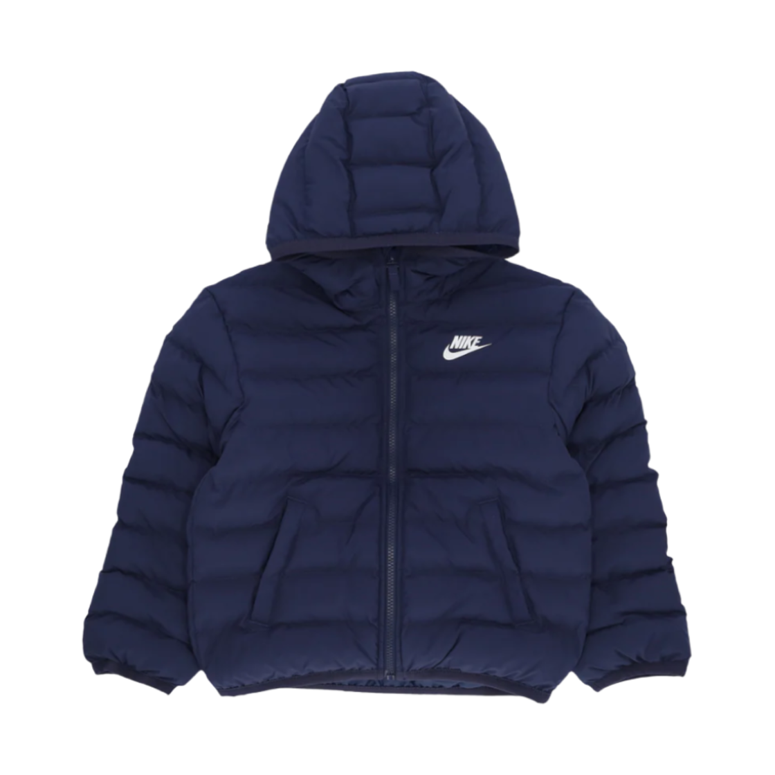 FD2845-410 (Kids) Nike NSW Lightweight Synthetic Fill Loose Hooded Jacket Midnight Navy White