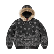 Supreme Bandana Jacquard Denim Hooded Work Jacket Black - 25SS