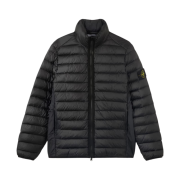 Stone Island 42924 Loom Woven Chambers Recycled Nylon Down-TC Hooded Jacket with Anti Drop Black - 24FW