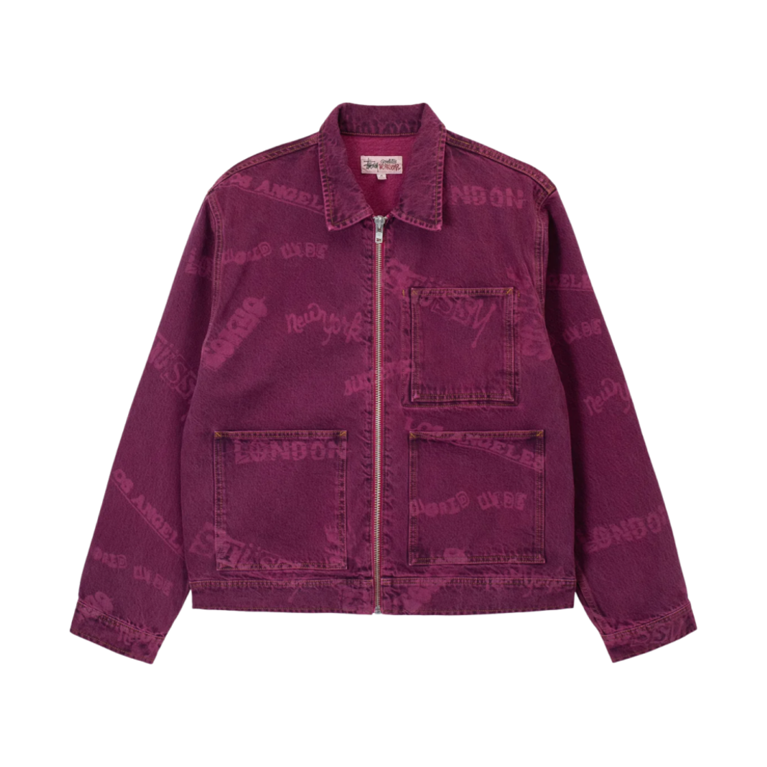 스투시 월드와이드 집 워크 자켓 푸시아(Stussy Worldwide Zip Work Jacket Fucshia) - 1