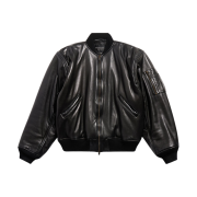 Balenciaga Bomber Leather Jacket Black
