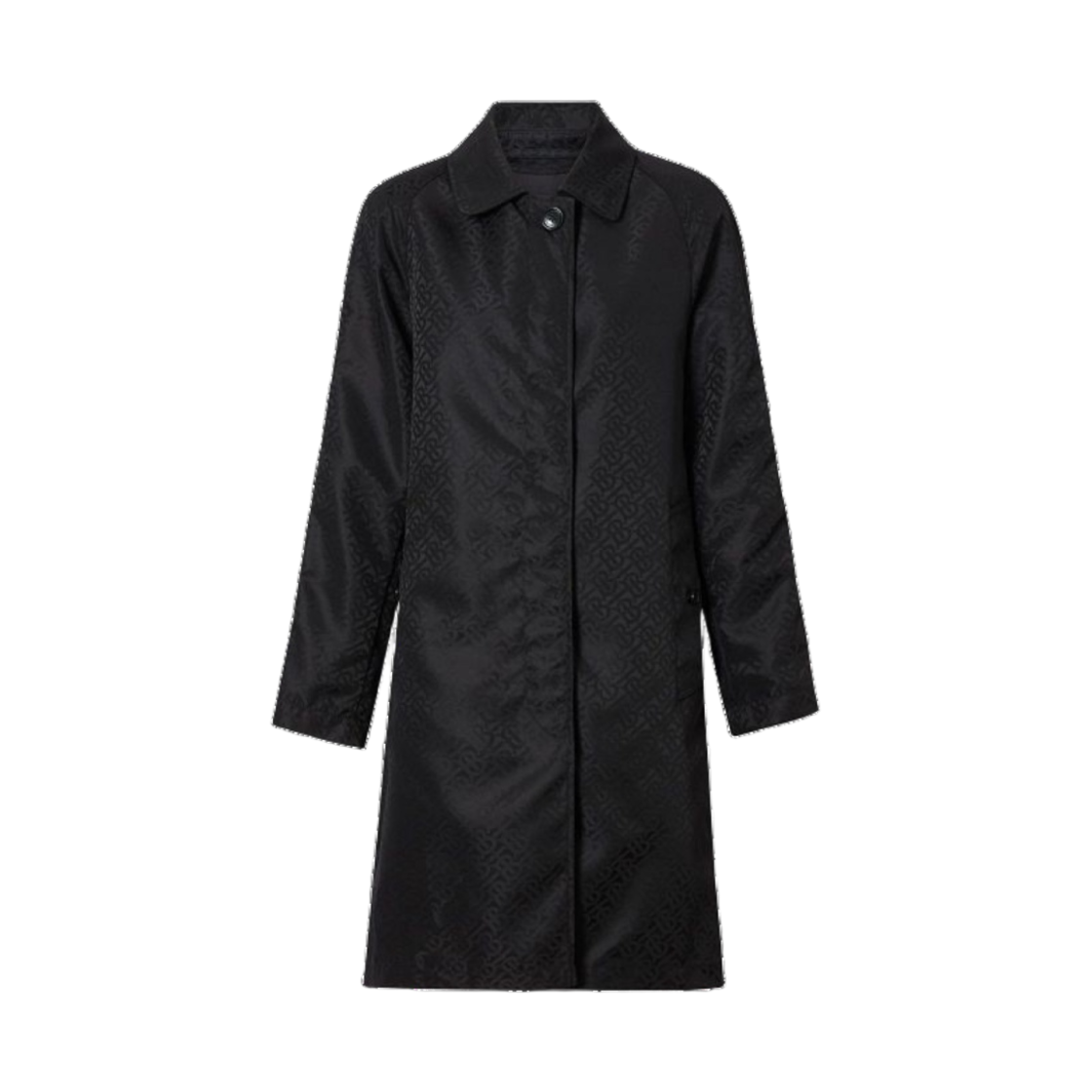 (W) 버버리 캠든 로고 모노그램 카 코트 블랙((W) Burberry Camden Logo Monogram Car Coat Black) - 1
