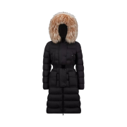 (W) Moncler Khloe Long Down Jacket Black Beige - 24FW