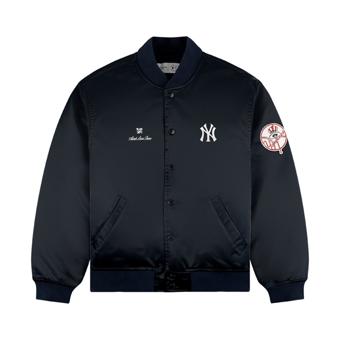 - Aime Leon Dore New York Yankees Satin Varsity Jacket Navy Blazer