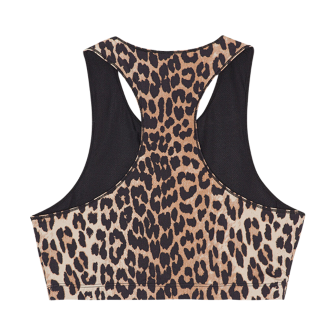 (W) 가니 액티브 레이서백 지퍼 탑 레오파드((W) Ganni Active Racerback Zipper Top Leopard) - 2