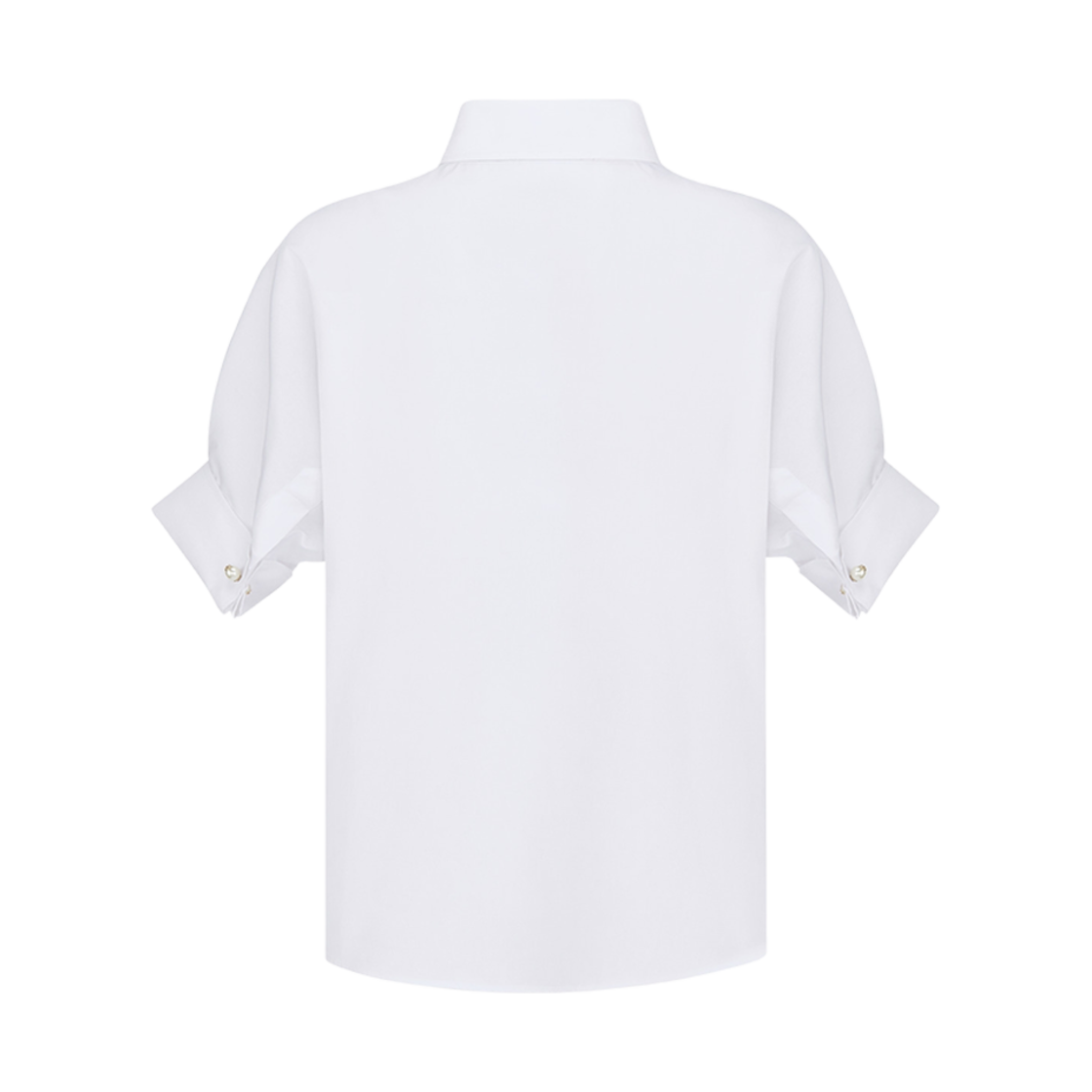 (W) 디올 블라우스 퍼프 슬리브 화이트 포플린((W) Dior Blouse With Puff Sleeves White Poplin) - 2