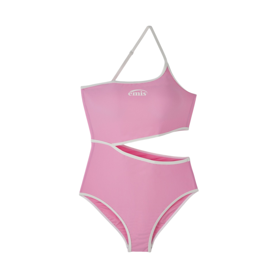 (W) 이미스 로고 컷 아웃 스윔수트 핑크((W) Emis Logo Cut Out Swimsuit Pink)