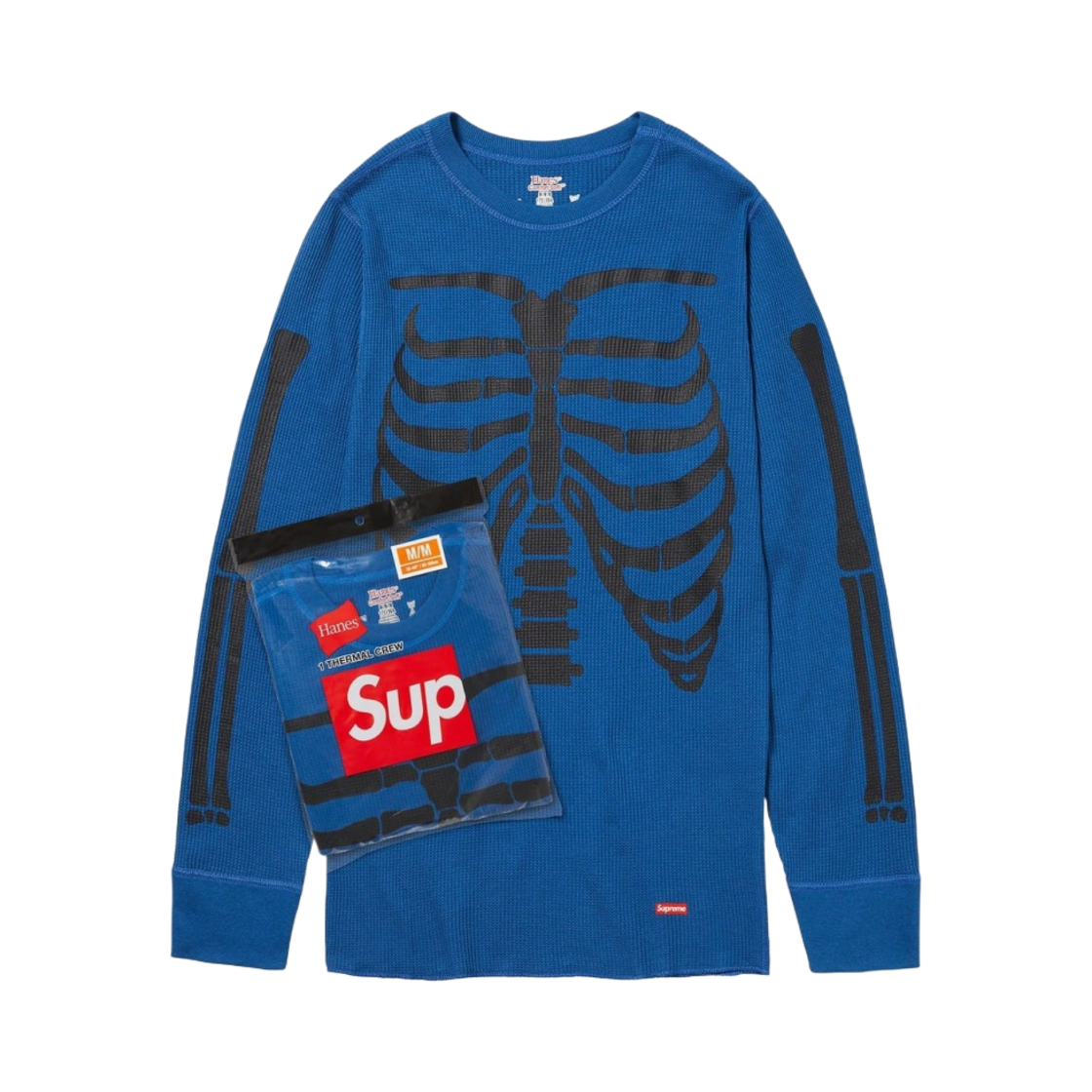 슈프림 헤인즈 본즈 써멀 크루 블루 (1개입)(Supreme Hanes Bones Thermal Crew Blue (1 Pack))