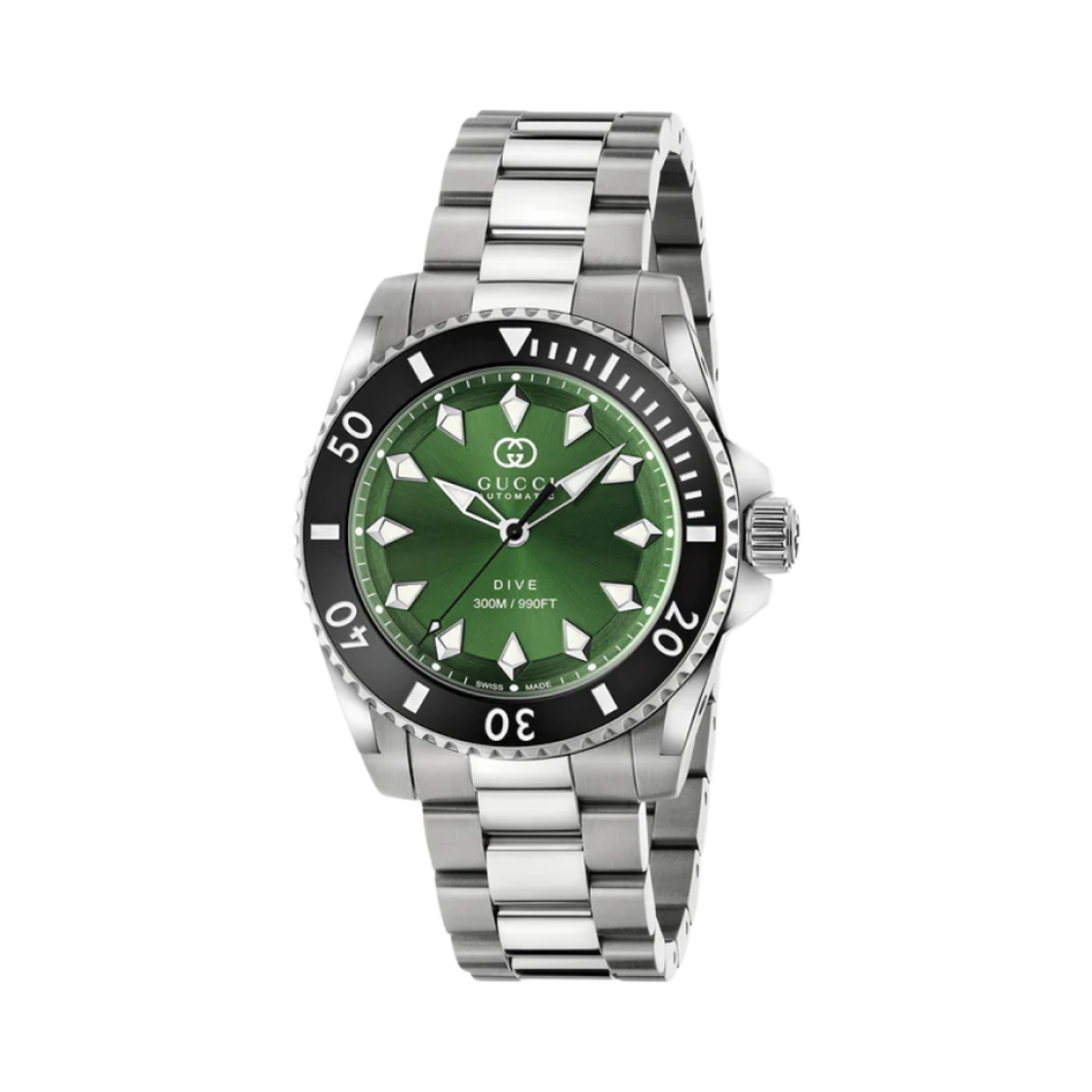 구찌 다이브 쿼츠 40mm 스테인리스 스틸 그린(Gucci Dive Quartz 40mm Stainless Steel Green)