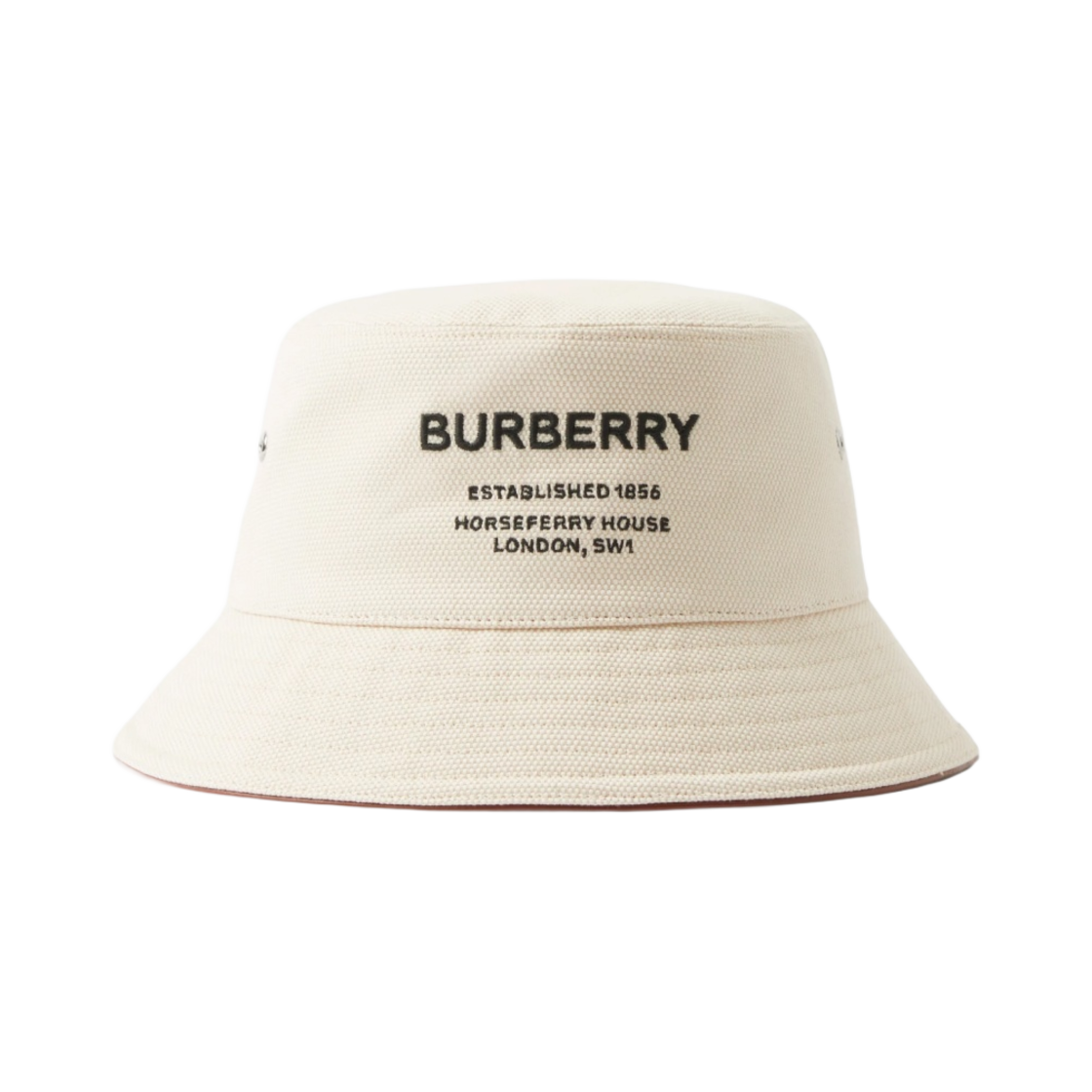 8057401 Burberry Horseferry Motif Cotton Bucket Hat Natural