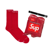 Supreme Hanes Crew Socks Red (4 Pack)