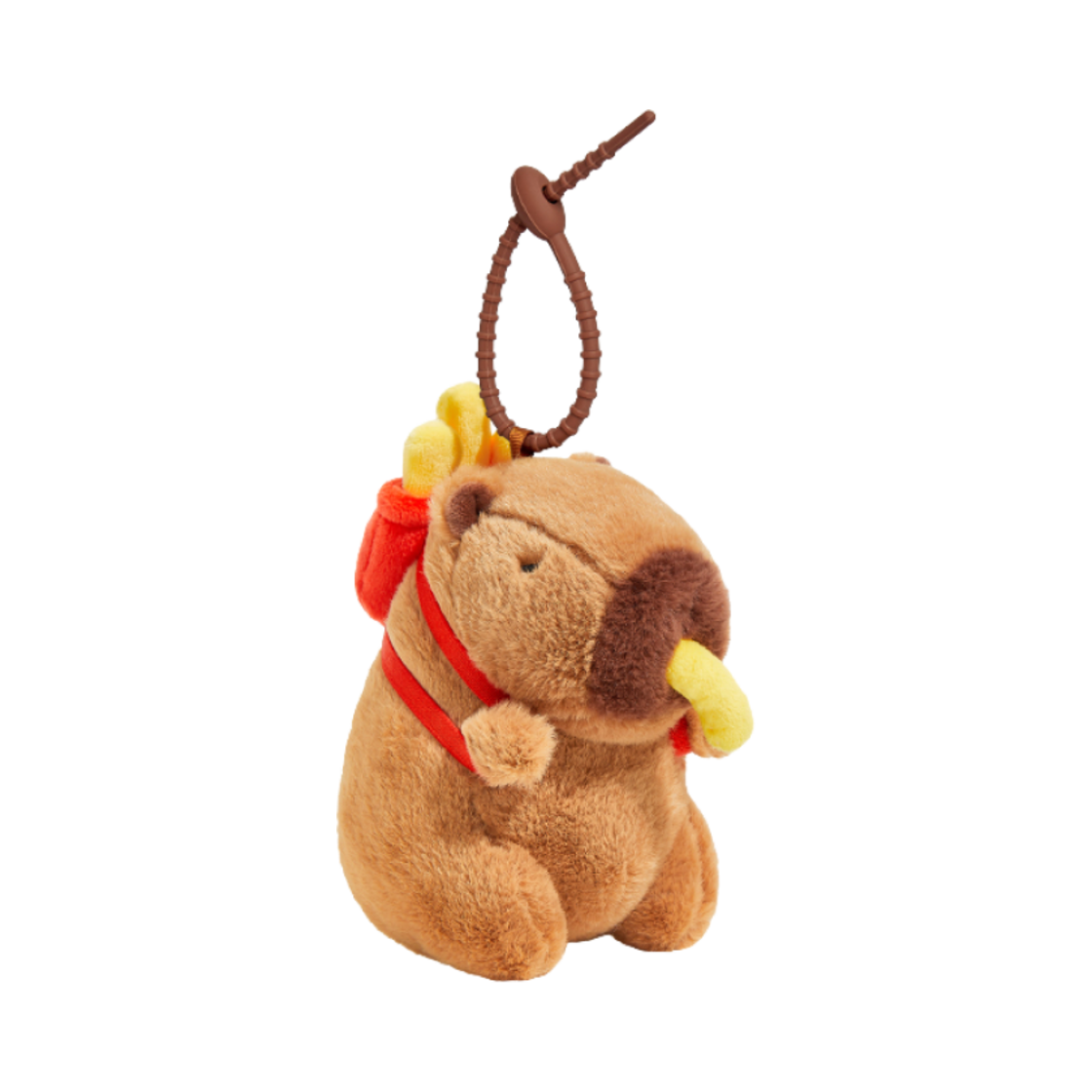 더 그린 파티 카피바라 감자튀김 백팩 키체인 브라운(The Green Party Capybara French Fries Backpack Keychain Brown)