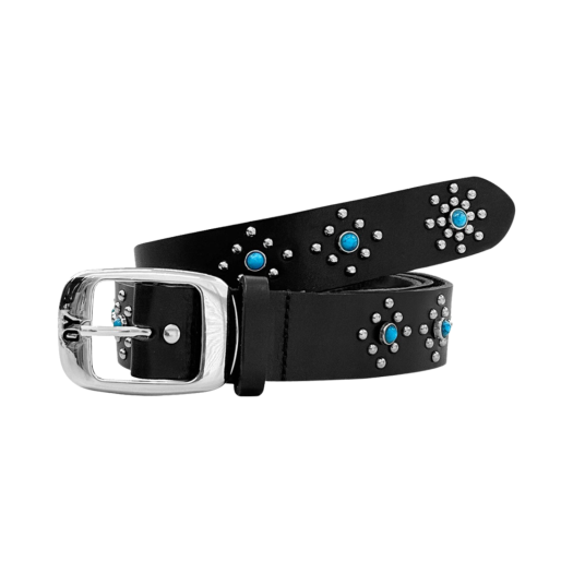 OYBDF1AC401BK OY Turquoise Stud Belt Black