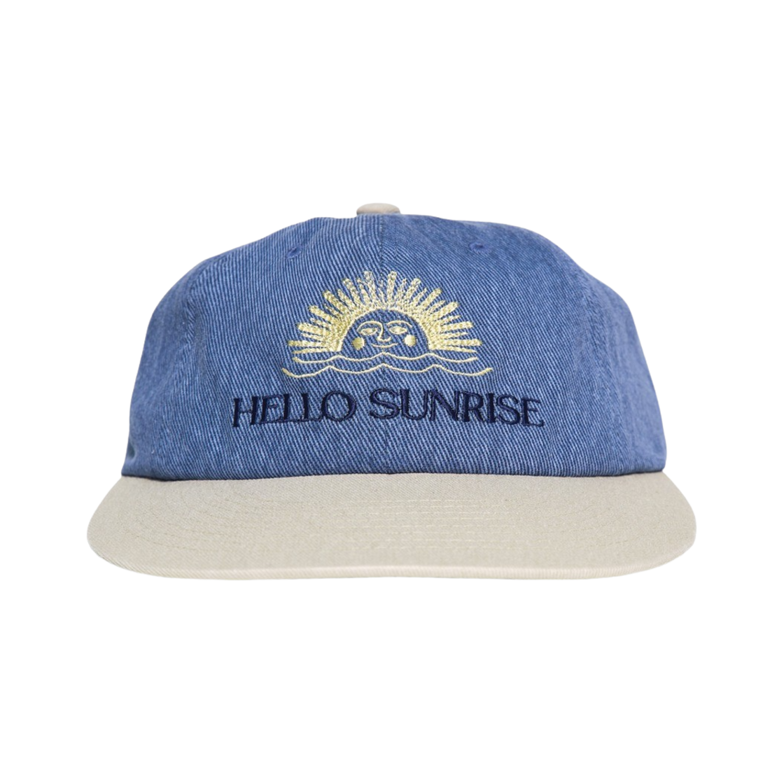 헬로선라이즈 투톤 워시드 오지 로고 캡 딥블루 & 베이지(Hello Sunrise Two Tone Washed OG Logo Cap Deep Blue & Beige)