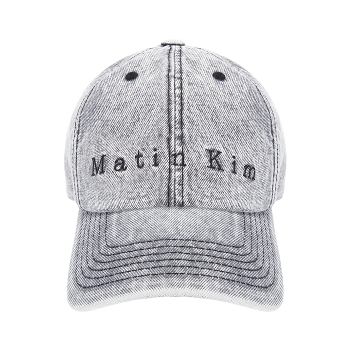 (W) 마뗑킴 마뗑 블랙 데님 볼캡 그레이((W) Matin Kim Matin Black Denim Ball Cap Grey) - 2