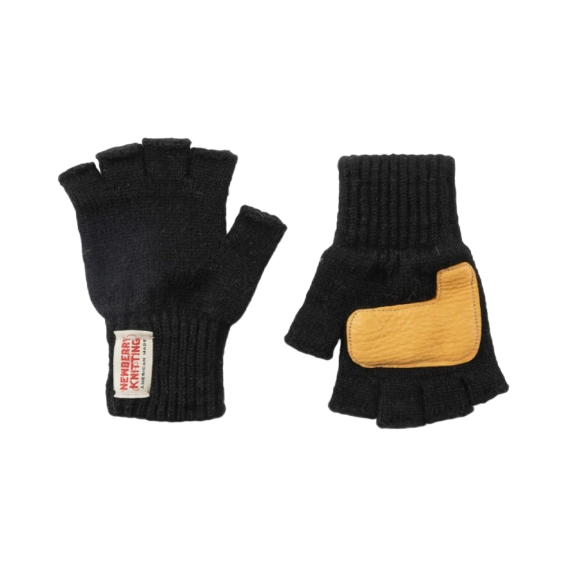 뉴베리니팅 디어스킨 핑거리스 글러브 블랙(Newberry Knitting Deerskin Fingerless Gloves Black)