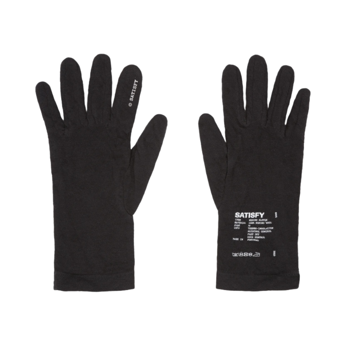 새티스파이 클라우드메리노 라이너 글러브 블랙(Satisfy Cloudmerino Liner Gloves Black) - 1