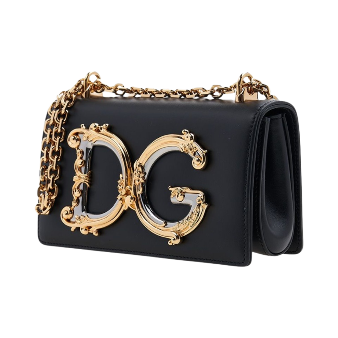 돌체 앤 가바나 카프스킨 DG 걸스 폰백 블랙(Dolce & Gabbana Calfskin DG Girls Phone Bag Black) - 2