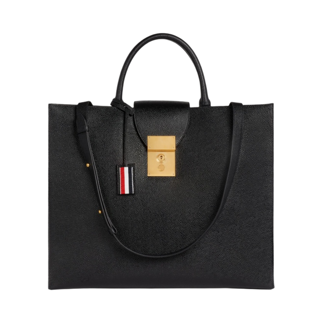 톰브라운 페블 그레인 레더 미스터 톰 토트백 블랙(Thom Browne Pebble Grain Leather Mr. Thom Tote Bag Black) - 1
