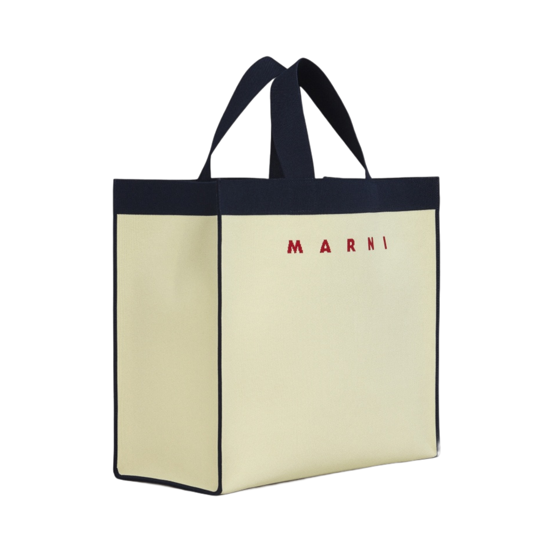 마르니 자카드 라지 쇼핑백 에크루 블루블랙 레드(Marni Jacquard Large Shopping Bag Ecru Blublack Red) - 2