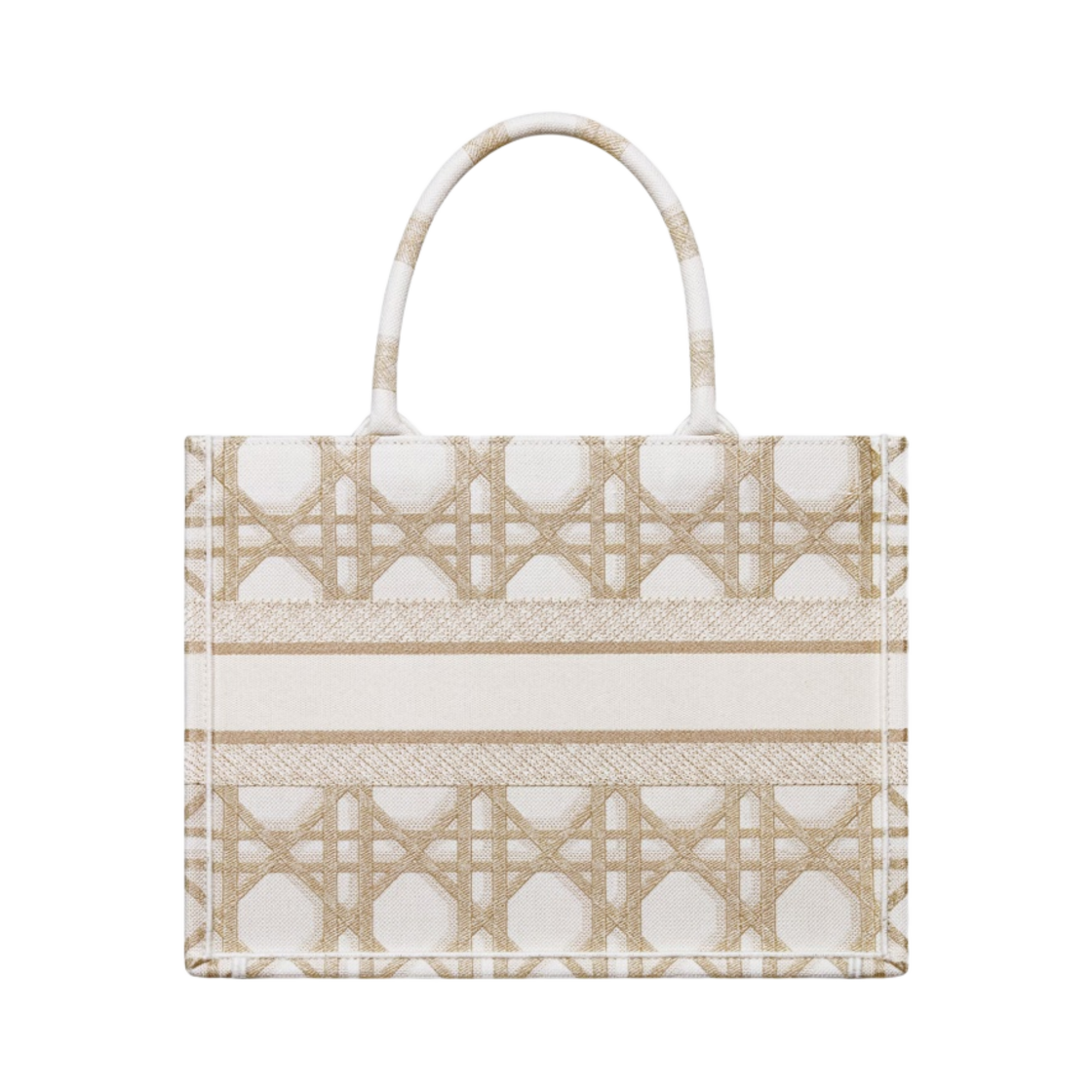 디올 미디움 북 토트 매크로까나쥬 자수 화이트 골드 톤(Dior Medium Book Tote Macrocannage Embroidery White Gold Tone) - 3