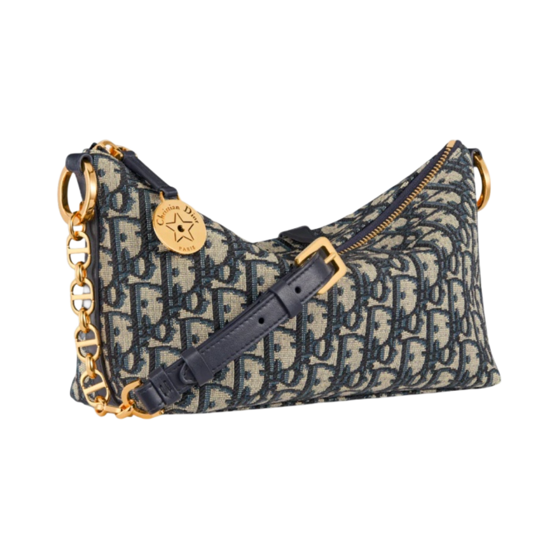 디올 디올스타 체인 호보 백 오블리크 자카드 블루(Dior Diorstar Hobo Bag with Chain Oblique Jacquard Blue) - 2