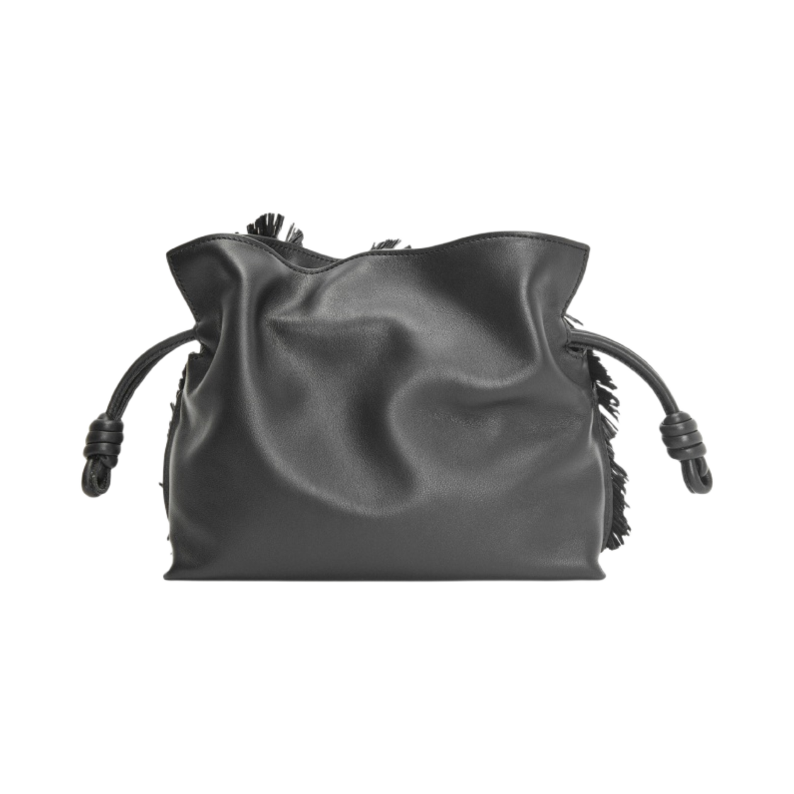 로에베 x 하울의 움직이는 성 미니 플라멩코 클러치 스웨이드 라피아 블랙(Loewe x Howl's Moving Castle Mini Flamenco Clutch in Suede and Raffia Black) - 4