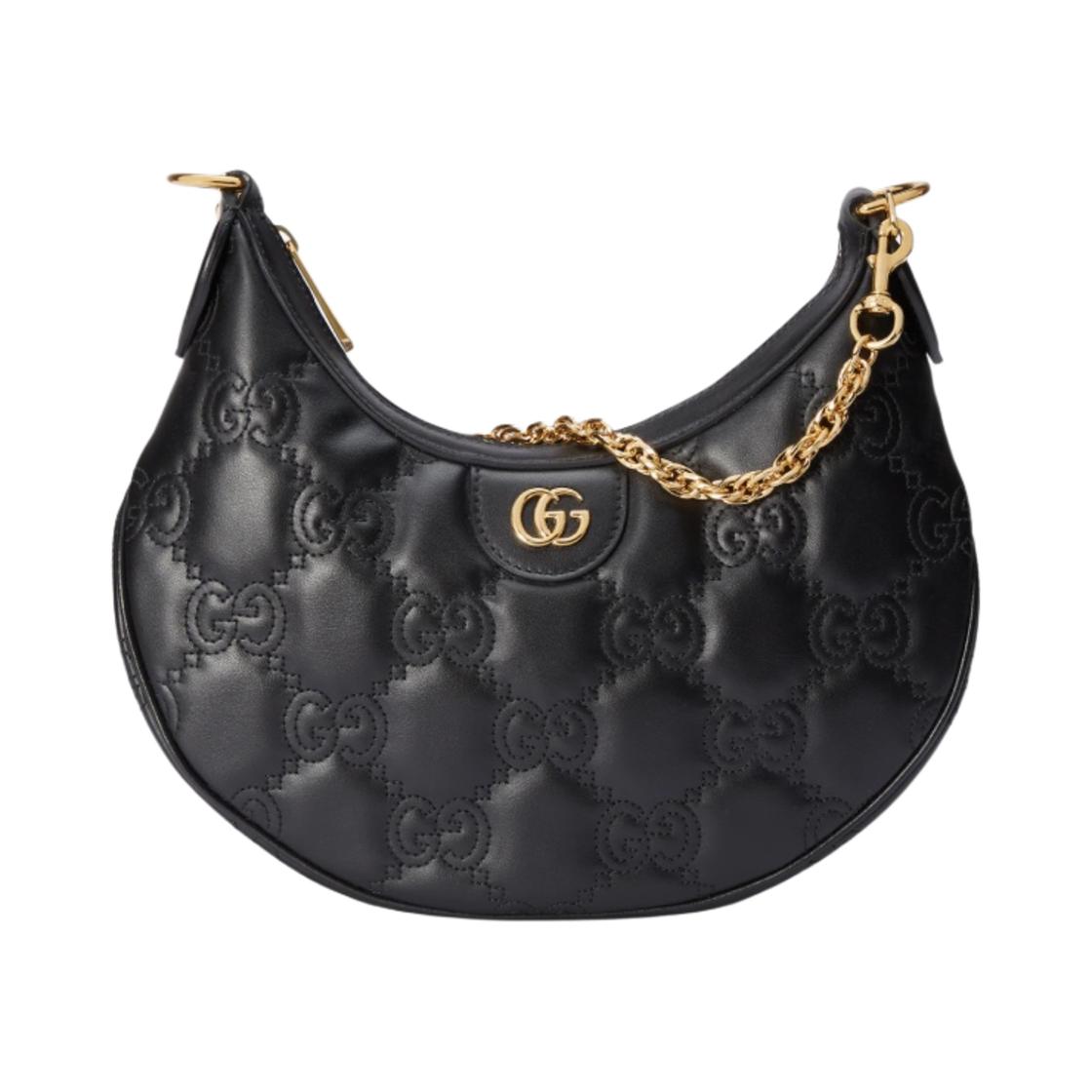 739709-UM8HG-1046 Gucci GG Matelasse Small Shoulder Bag Black Leather