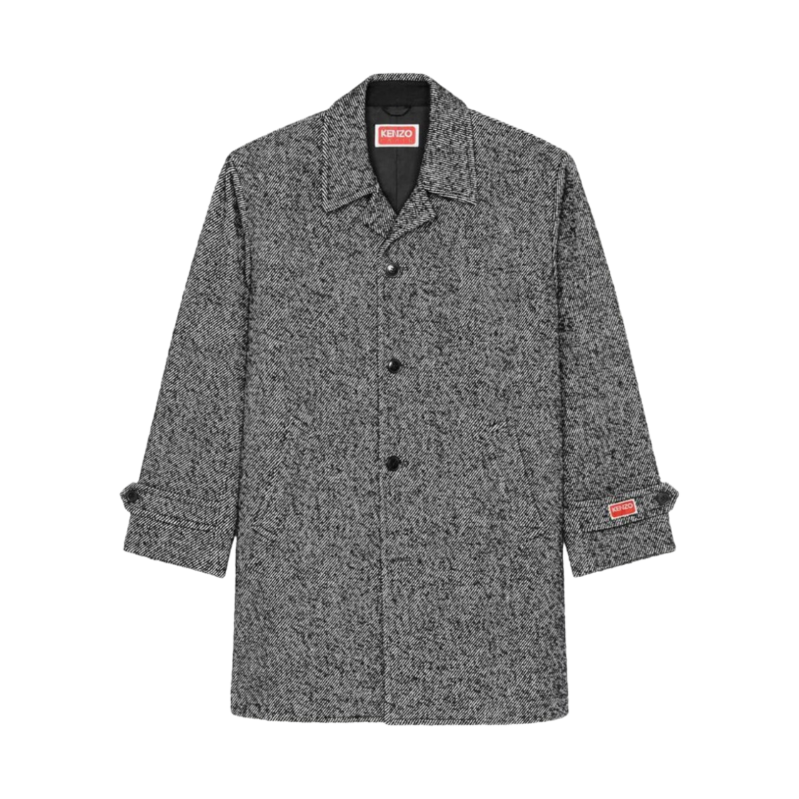 겐조 베리게이티드 울 코트 블랙(Kenzo Variegated Wool Coat Black) - 1
